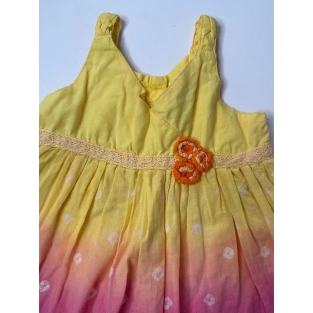 Childrens Place pink and yellow hombre print toddler dress 12 month - Picture 5 of 5